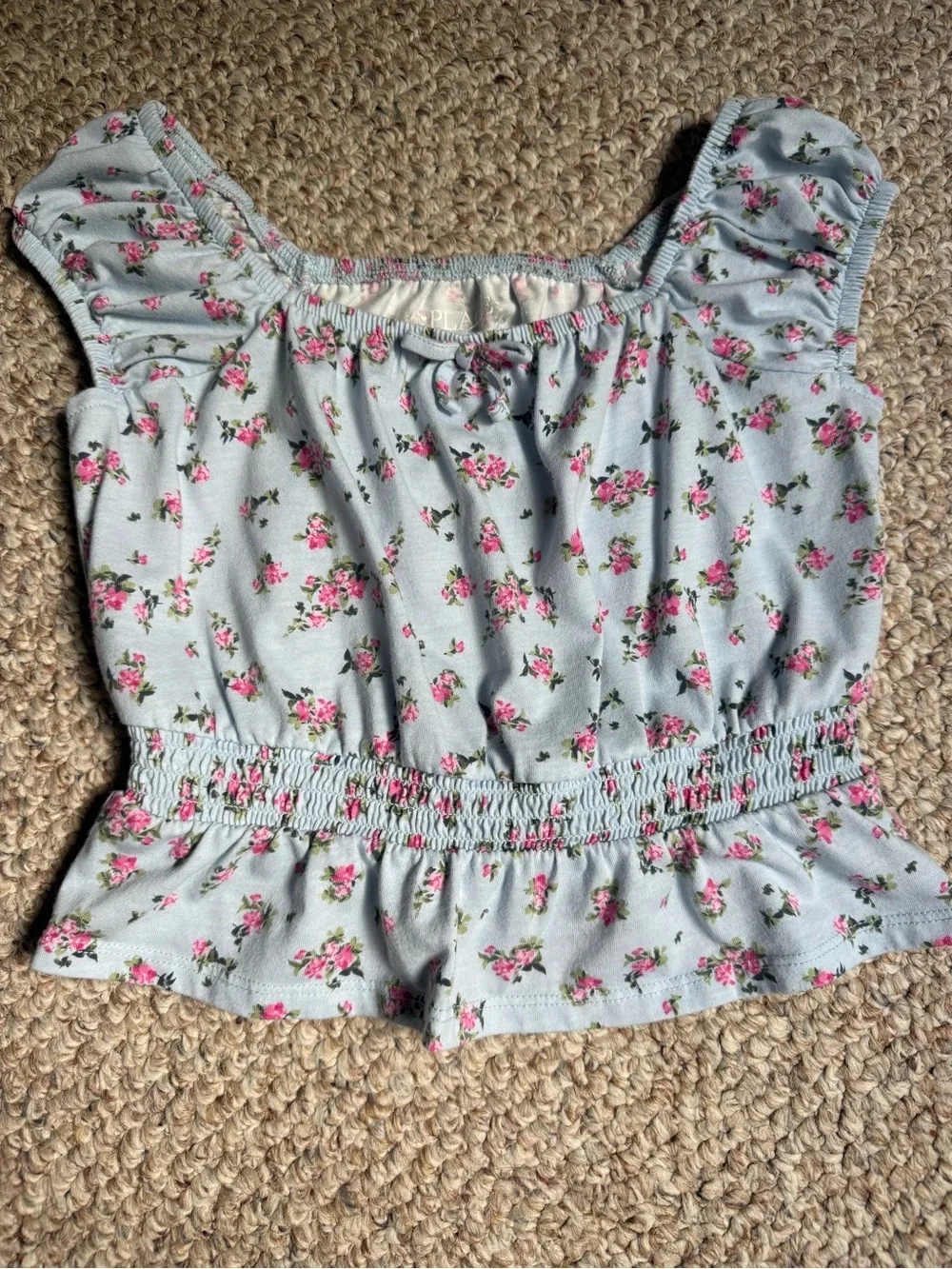 Girls Floral Smocked Top